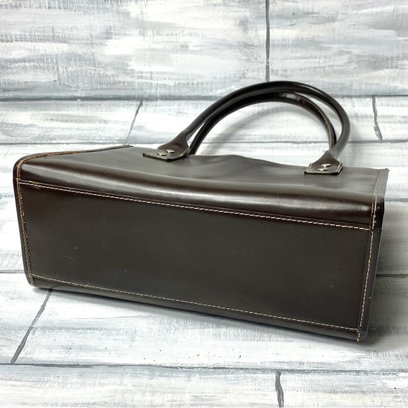 Wilson’s Leather Vintage Y2K Brown Leather Satchel “Maxima” Tote Handbag Purse - Picture 12 of 16